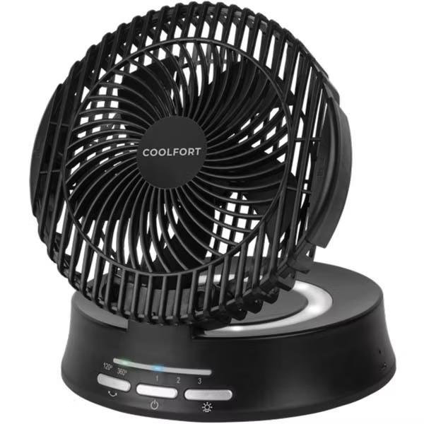 Изображение Вентилятор Coolfort CF-2000 черный, 5 Вт, 3 скорости, 14.7 см
