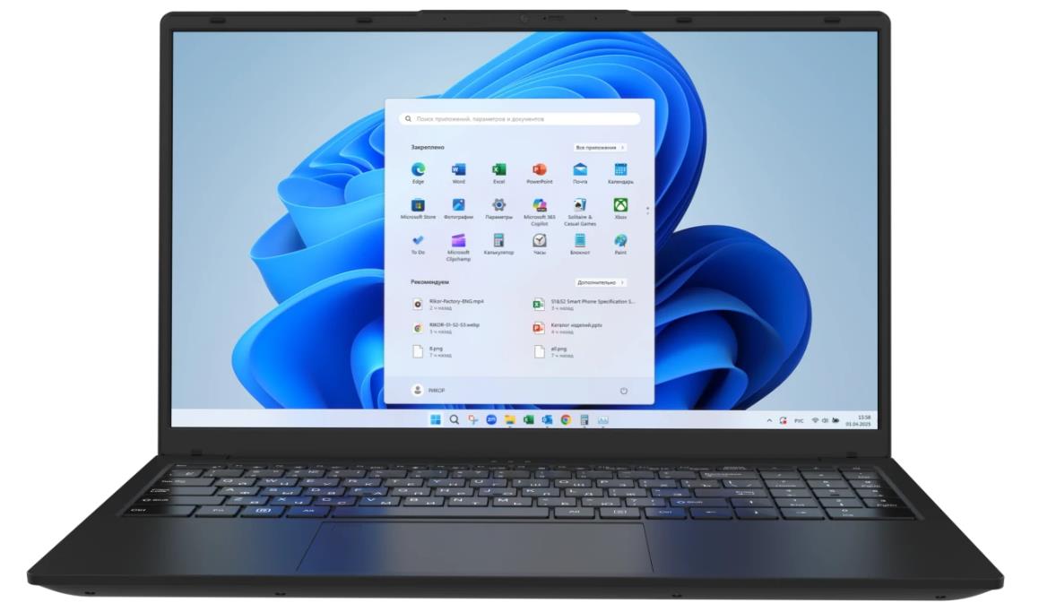 Изображение Ноутбук Rikor Pro 5 15 M-02 (Intel 1155G7 2500 МГц/ SSD 512 ГБ  /RAM 16 ГБ/ 15.6" 1920x1080/VGA встроенная/ Windows 11 Pro) (D8DF78F6)