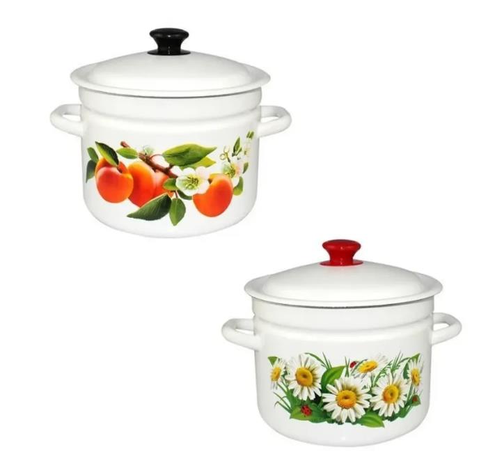 Изображение Кастрюля КМЗ 41804-182/6 эмал цил с рис (6 л )