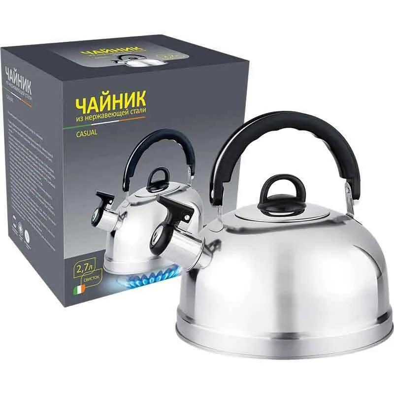 Изображение Чайник БЕЗ ТМ Casual,  зеркальная полировка, (004260) (2,7, л л /серебристый)