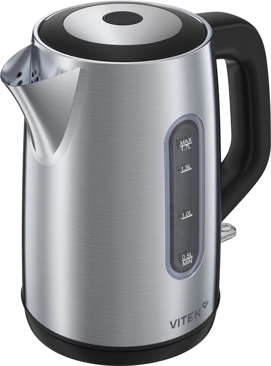 Изображение Электрический чайник VITEK VT-WK1054 (2200 Вт/1,7 л /металл/черный, нержавеющая сталь)