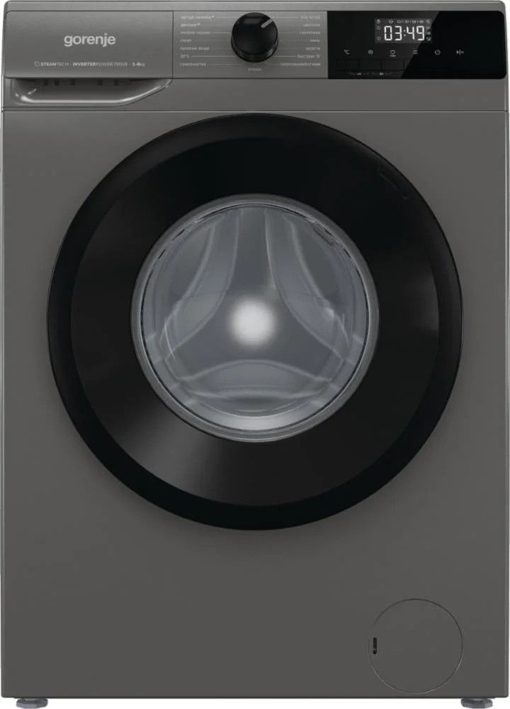 Изображение Стиральная машина Gorenje WNHPI84AS/AR, серый (фронтальная, 8 кг, 1400 об/мин )