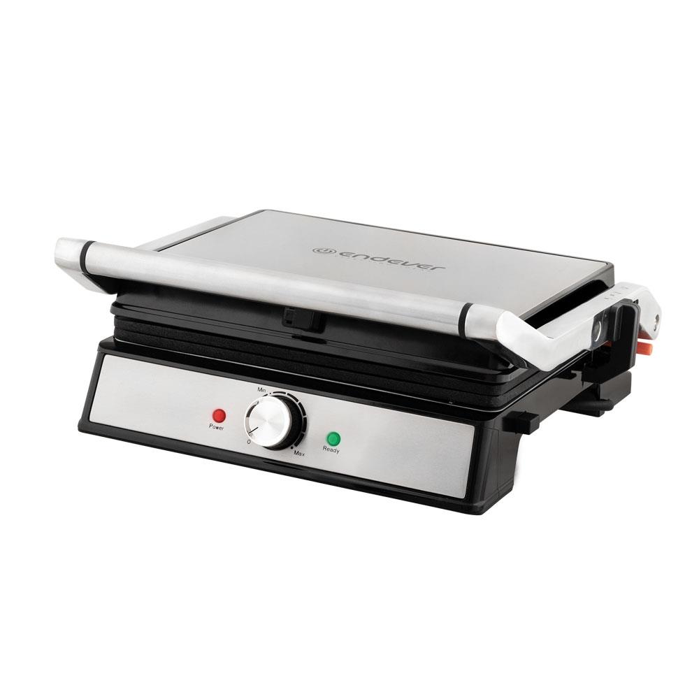Изображение Электрический гриль Endever Grillmaster-221 серебристый/черный, 2300 Вт