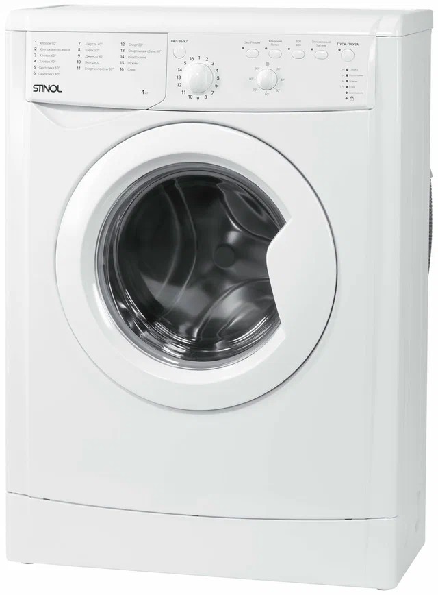 Изображение Стиральная машина Stinol WSTU 408 B, белый (фронтальная, 4 кг, 800 об/мин )