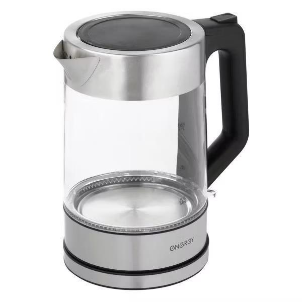 Изображение Электрический чайник Energy E-226 стекло (111151) (2200 Вт/1,7 л /стекло, металл/прозрачный, серебристый)