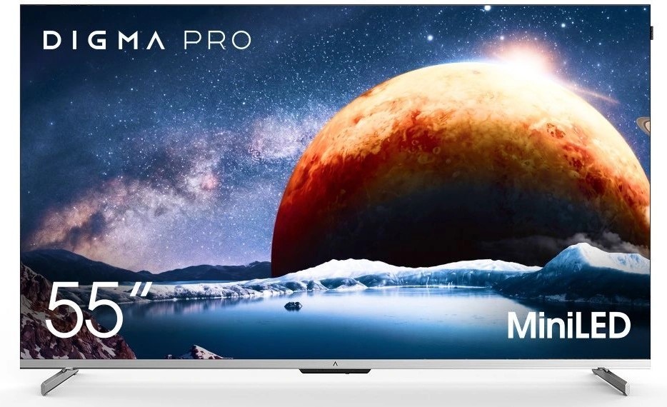 Изображение Телевизор Digma PRO Mini LED 55Q 55" HDR, 4K Ultra HD Smart TV серебристый