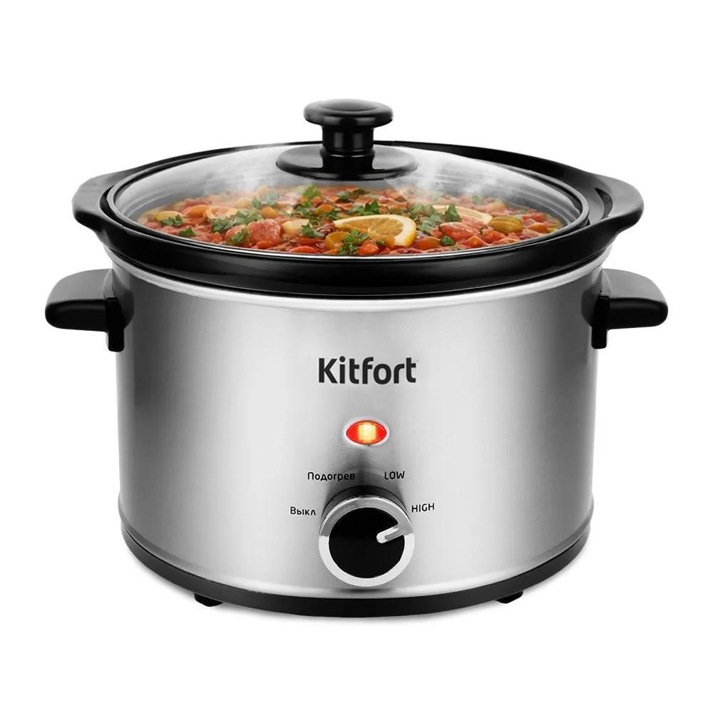 Изображение Мультиварка Kitfort КТ-206 2.5л 160Вт (160 Вт/2,5 л /черный, серебристый)