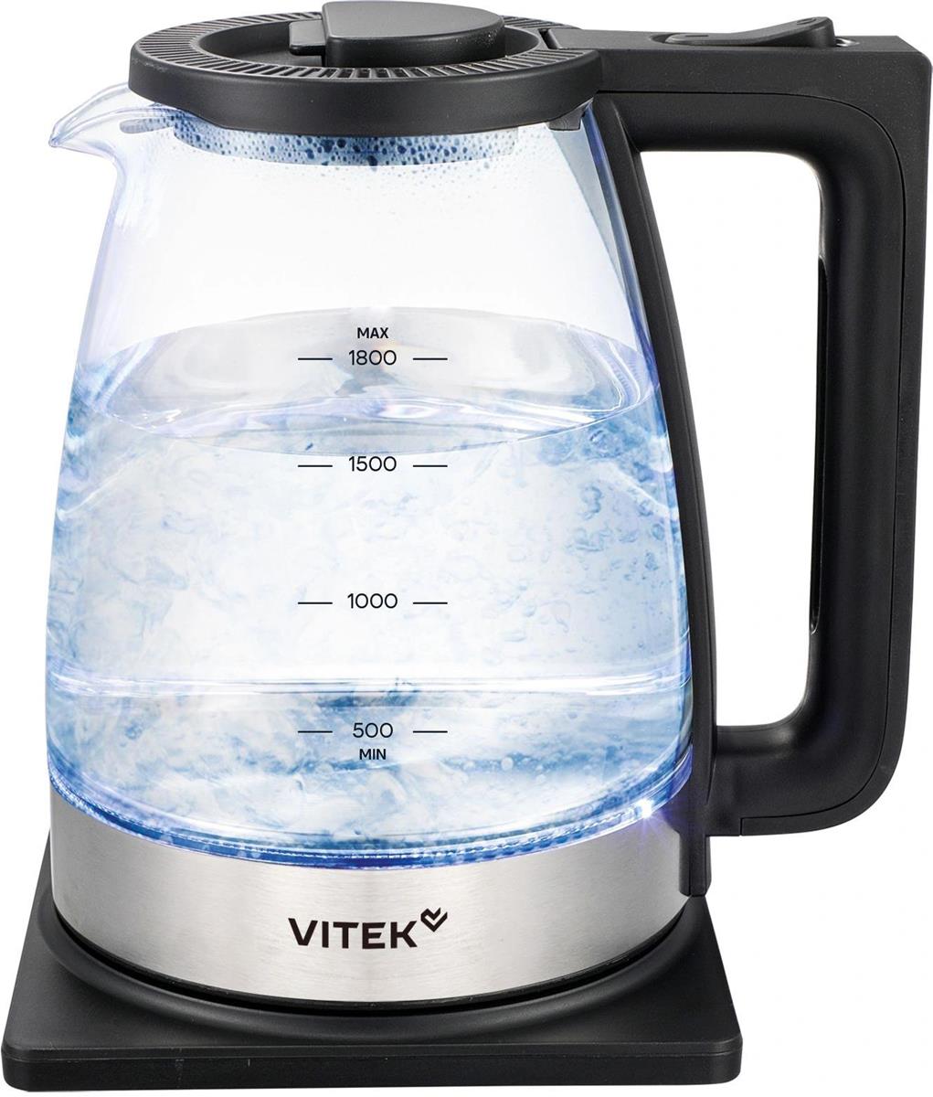Изображение Электрический чайник VITEK VT-WK1071 1.7л. 1800Вт (1800 Вт/1,7 л /стекло/прозрачный, фиолетовый, серебристый)