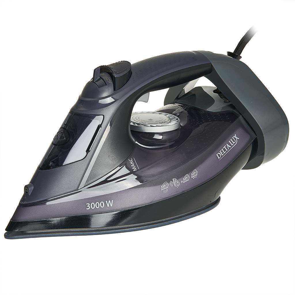 Изображение Утюг DELTA LUX DE-3009 black/violet (3000 Вт/черный, фиолетовый)