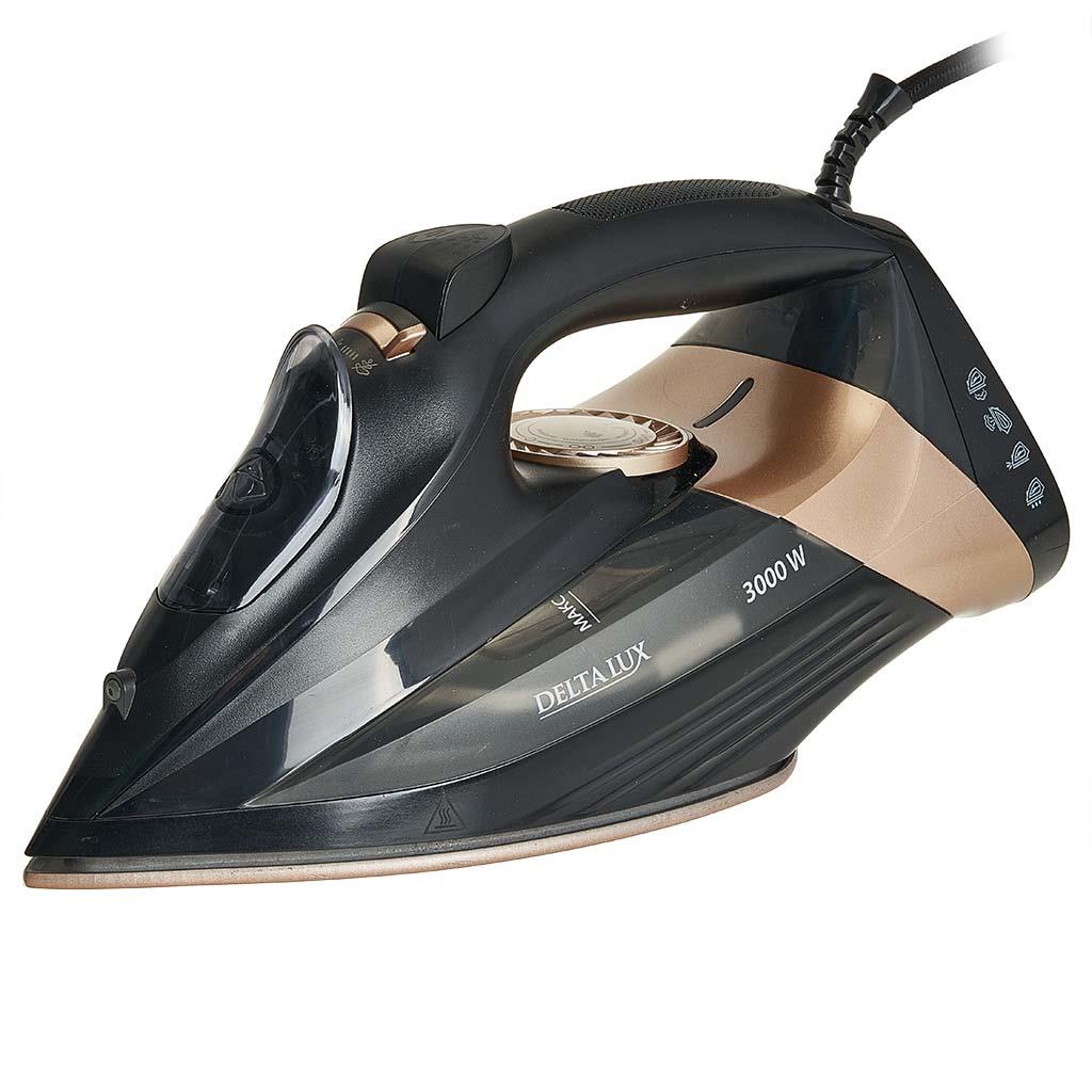 Изображение Утюг DELTA LUX DE-3008 Black/gold (3000 Вт/золотистый, черный)