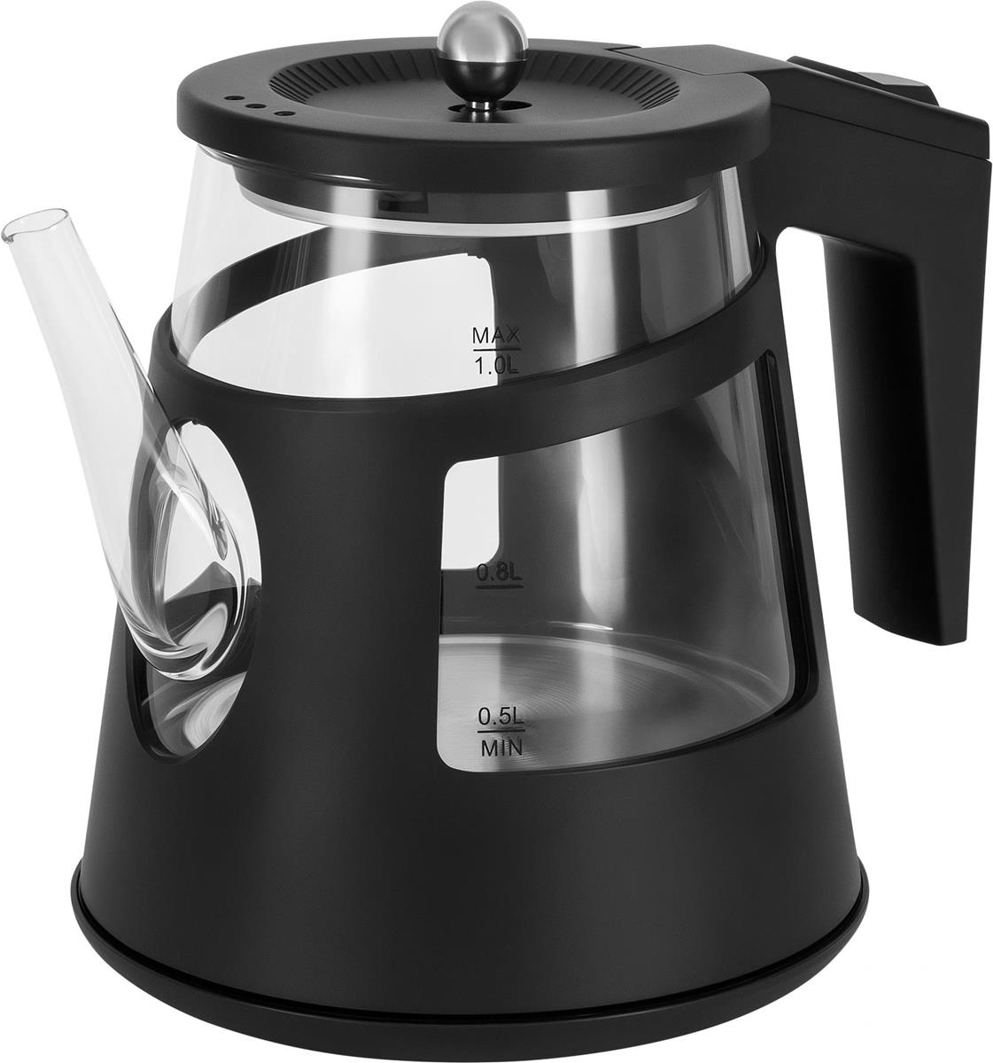 Изображение Электрический чайник VITEK VT-WK1083 (1100 Вт/1 л /стекло/прозрачный, черный)