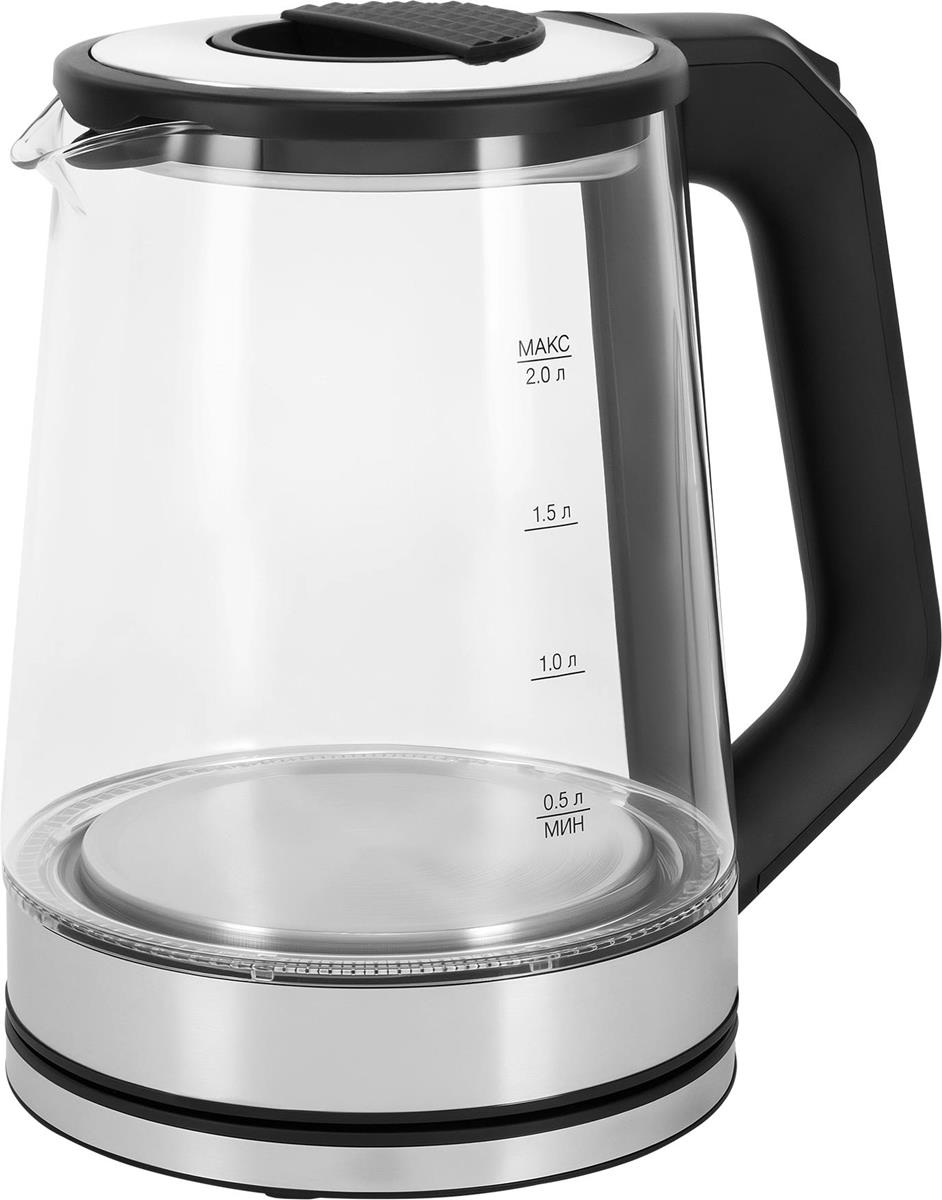 Изображение Электрический чайник VITEK VT-WK1081 (1900 Вт/2 л /стекло/прозрачный, черный, серебристый)