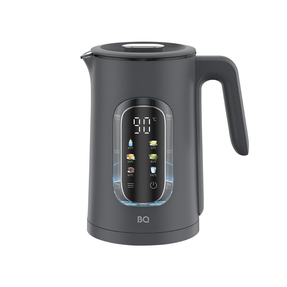 Изображение Электрический чайник BQ KT1062DW (1500 Вт/1,5 л /стекло, пластик/серый)