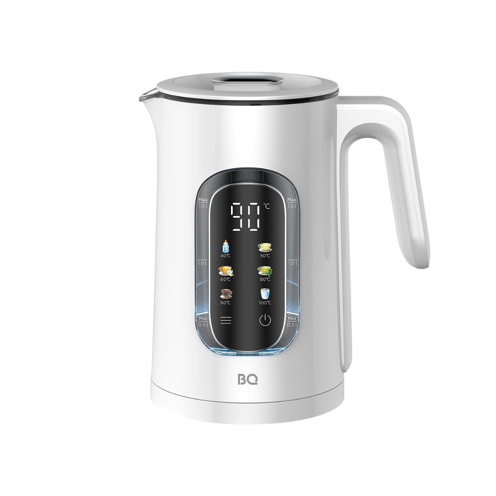 Изображение Электрический чайник BQ KT1062DW (1500 Вт/1,5 л /стекло, пластик/белый)