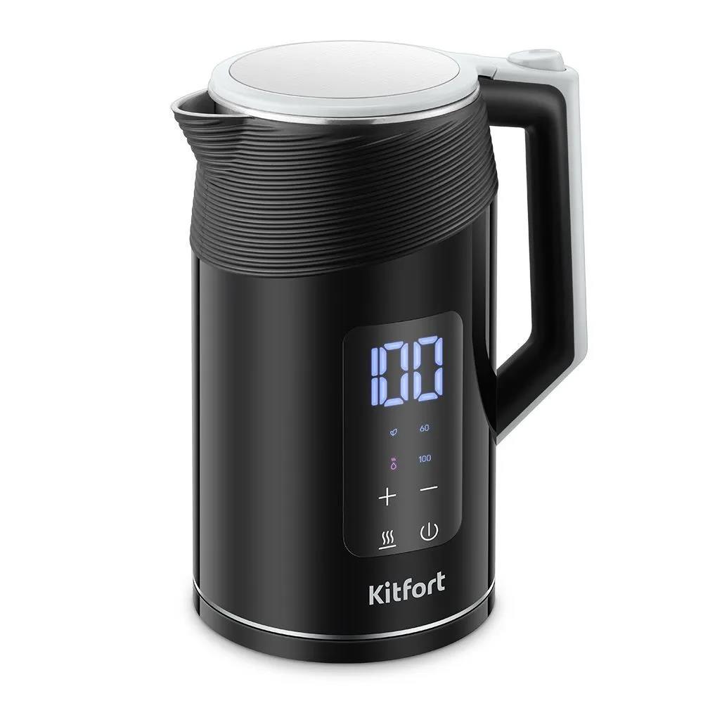 Изображение Электрический чайник Kitfort КТ-8701 (2200 Вт/1,7 л /пластик, нержавеющая сталь/черный)