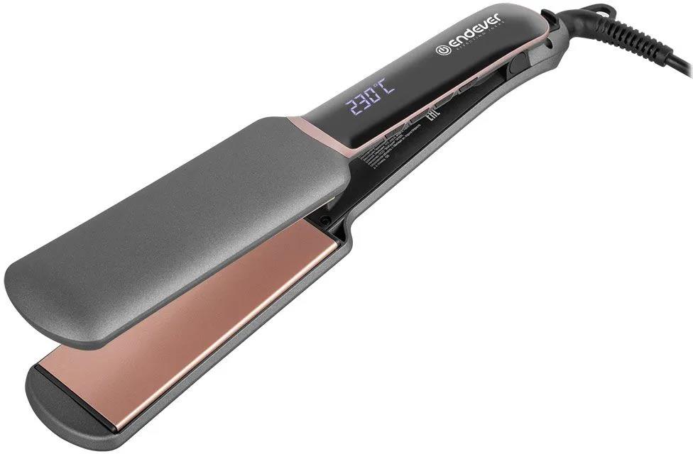 Изображение Щипцы для волос Endever Aurora-487 графитовый и розовое золото (80 Вт /230 °C/керамическое)