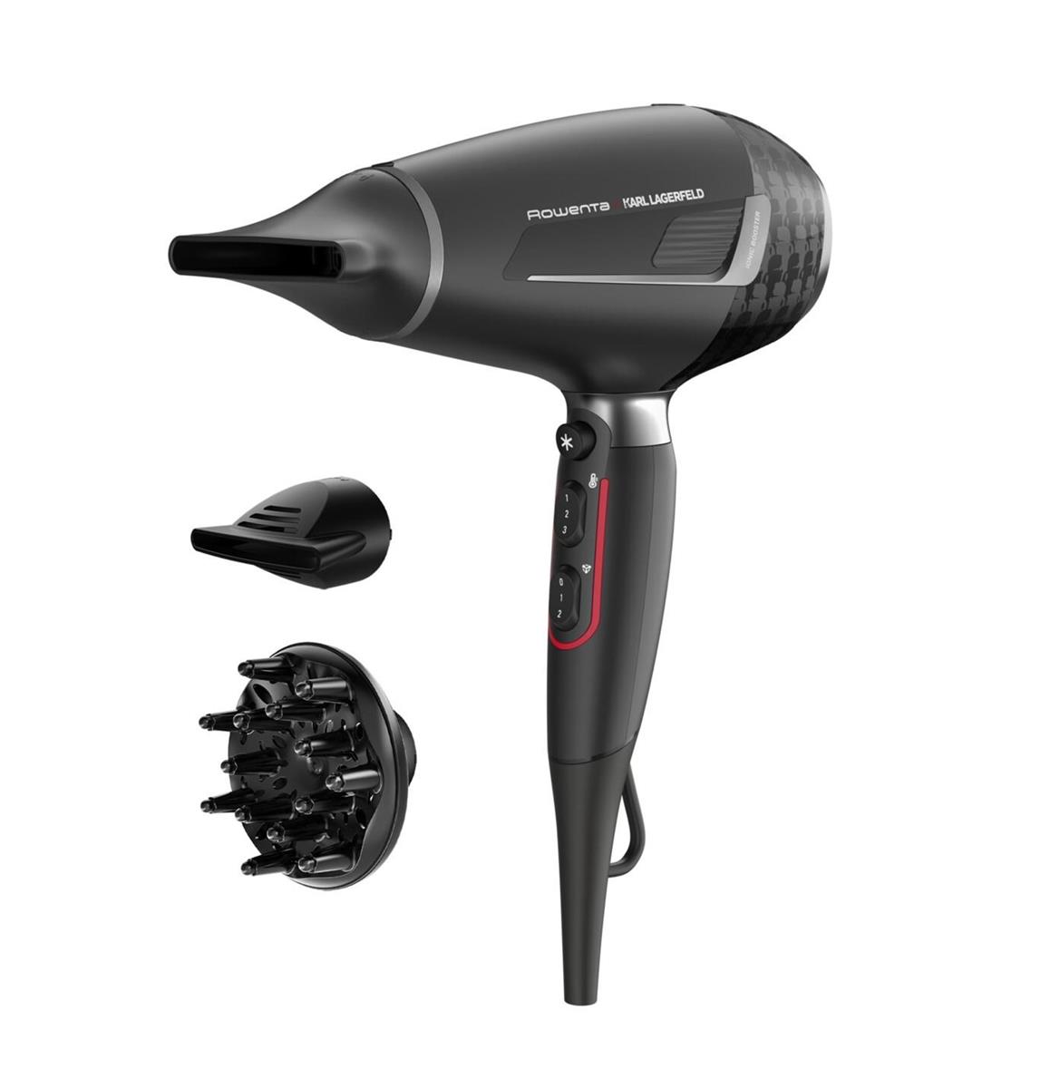 Изображение Фен Rowenta Pro Stylist, Black CV887LF0, 2200 Вт, 3 насадки,ионизация (2200 Вт /черный)