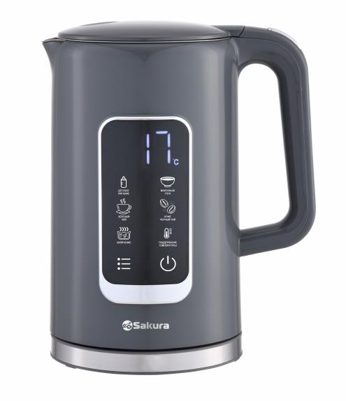 Изображение Электрический чайник Sakura SA-2179DG Premium (2200 Вт/1,7 л /пластик/серый)