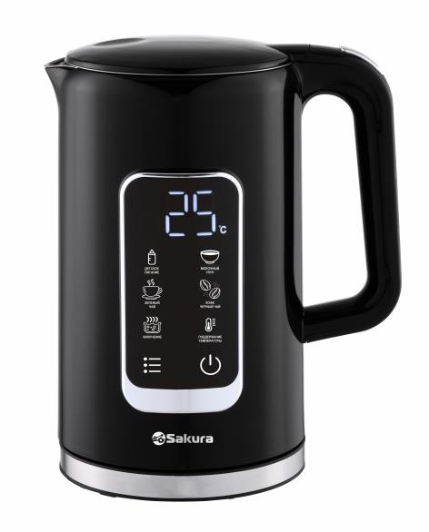 Изображение Электрический чайник Sakura SA-2179DBK Premium (2200 Вт/1,7 л /пластик/черный)
