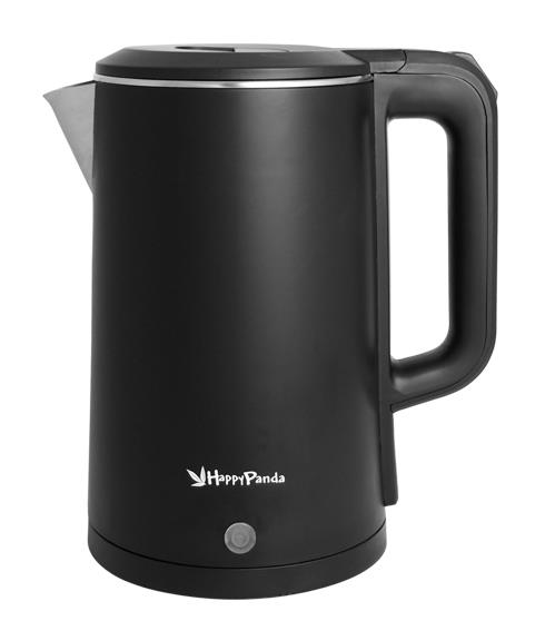 Изображение Электрический чайник HAPPY PANDA HP-2141BK (1800 Вт/1,8 л /металл/черный)