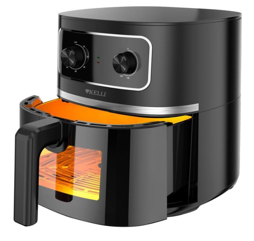 Изображение Аэрогриль Kelli KL-1712 Черный (2200 Вт /6 л )