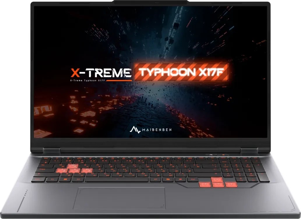 Изображение Ноутбук Maibenben X-Treme Tsunami X17F-R98956 (AMD 8940HX 2400 МГц/ SSD 512 ГБ  /RAM 16 ГБ/ 17.3" 1920x1080/VGA дискретная/ Windows 11 Home) (X17F-R989560F34HG4E10)