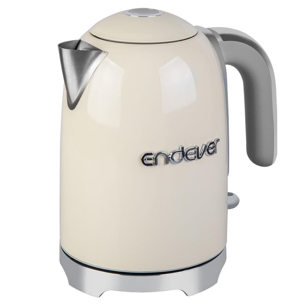Изображение Электрический чайник Endever Skyline KR-376S (2200 Вт/1,7 л /нержавеющая сталь/бежевый)